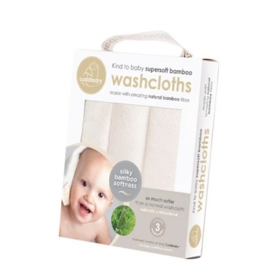 Cuddledry Bamboo Baby Washcloth (Pack of 3)